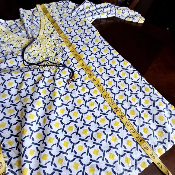 Barbara Gerwit Embellished Geometric Print Cover-Up Tunic Top Women Size Large - Picture 16 of 16